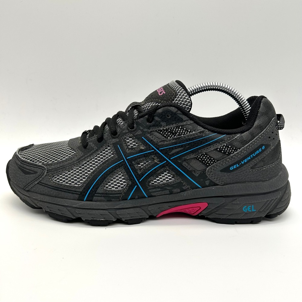 ASICS Gel-Venture 6 Shoes Womens‎ 9.5 Carbon Black Pink Trail Hiking Sneakers